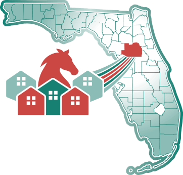 Map showing the location of Ocala in Florida.