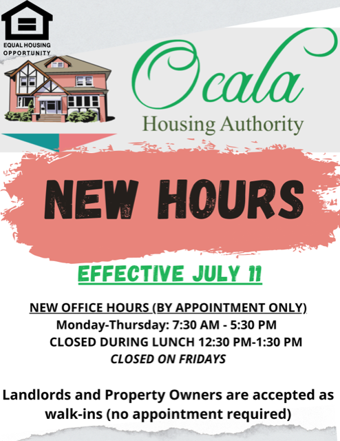 Ocala Housing Authority New Hours
